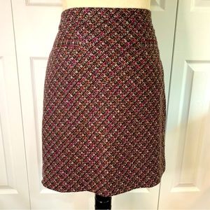 Loft Sz6 pink/gray/brown/white skirt